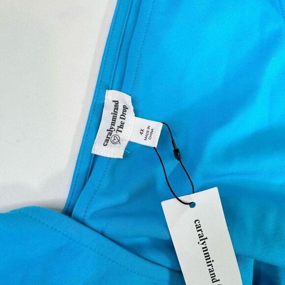 Caralynmirand The Drop Jumpsuit Womens 4X Blue Sleeveless V-Neck Wide-Leg New - Picture 3 of 9